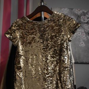 Shiny gold sequin dress